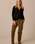 Zoe Buttercord Pant: Teak