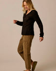 Zoe Buttercord Pant: Teak