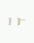 JK Mini Crawler White CZ Gold Earrings