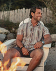 TNB Freshwater Short Sleeve Button Up Shirt: Americana Stripe
