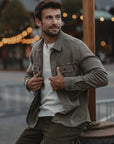TNB Comfort Terry Shirt Jacket in Taupe