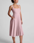 Featherweight At the Ready Square Neck Dress-Pink Haze