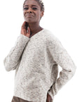 Elsa V-Neck Sweater: Egret