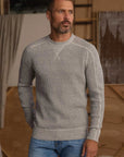TNB Waffle Crewneck Sweater in Light Grey Marled