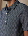 TNB Freshwater Short Sleeve Button Up Shirt: Summer Navy Check