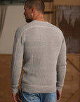 TNB Waffle Crewneck Sweater in Light Grey Marled