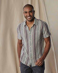 TNB Freshwater Short Sleeve Button Up Shirt: Americana Stripe
