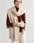 Wool Blend Rib Knit Scarf