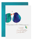 E. Frances Lovebirds Anniversary Greeting Card