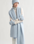 Wool Blend Rib Knit Scarf