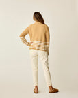 Olivia Plush Sweater: Camel Stripe