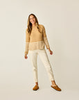 Olivia Plush Sweater: Camel Stripe
