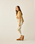Olivia Plush Sweater: Camel Stripe