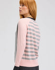 Z&P Split Cotton & Cashmere Cardi Sweater:Powder