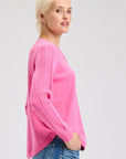 Z&P Cotton and Cashmere Soft V-Neck Sweater: Pink