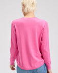 Z&P Cotton and Cashmere Soft V-Neck Sweater: Pink