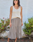 Sunkissed Tiered Midi Skirt