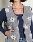 Sespe Sherpa Vest- Heather Grey Pattern