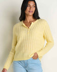 Cloudcover Super Soft Henley Pullover Sweater- Chamomile