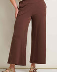 Chaka Textured Wide Leg Pant: Chestnut