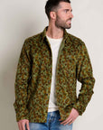 Cascadia Super Soft Cord Long Sleeve Shirt: Green Moss Leaf Print