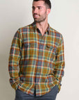 Creekwater Long Sleeve Button Down Flannel Shirt-Coyote