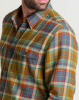 Creekwater Long Sleeve Button Down Flannel Shirt-Coyote
