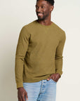 Framer Men's Long Sleeve Waffle Crew Neck: Fir