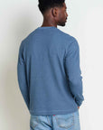 Framer Men's Long Sleeve Waffle Crew Neck: Pacific Blue