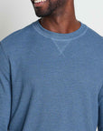 Framer Men's Long Sleeve Waffle Crew Neck: Pacific Blue