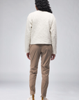 Desen Quilted Jacquard Cardigan Sweater
