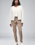 Desen Quilted Jacquard Cardigan Sweater
