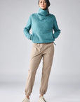 Relevo Cowl Neck Quilted Sweater