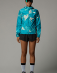 TNF W's Higher Run Wind Jacket: Galactic Blue Prism Print
