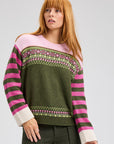 Z&P Fairisle Sweater: Olive Mix