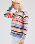 Z&P Mohair Stripe Sweater: Blue