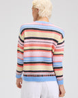 Z&P Mohair Stripe Sweater: Blue