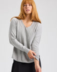 Z&P Cotton and Cashmere Soft V-Neck Sweater: Marl