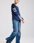 Z&P Spliced Cotton & Cashmere Sweater: Denim