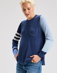Z&P Spliced Cotton & Cashmere Sweater: Denim
