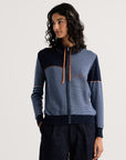 Z&P Dark Denim Knit Zip Up Cardigan Sweater