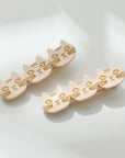 Zoe Triple Cat Face Barrette Clip - Set of 2