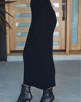 Ribbed Fitted Midi Skirt