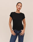 Bella Dahl Short Sleeve Crew Neck Cotton Cashmere Tee