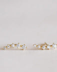 JK Crawler: White CZ Gold Earrings