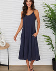 Pinstripe Linen Maxi Dress