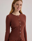 Bella Dahl Autumn Amber Long Sleeve Cardigan