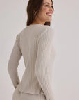 Bella Dahl Moonstone Long Sleeve Ribbed Cardigan