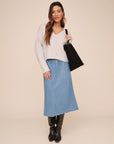 Bella Dahl Bias Skirt With Tie-Indigo Harbor Wash