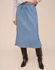 Bella Dahl Bias Skirt With Tie-Indigo Harbor Wash